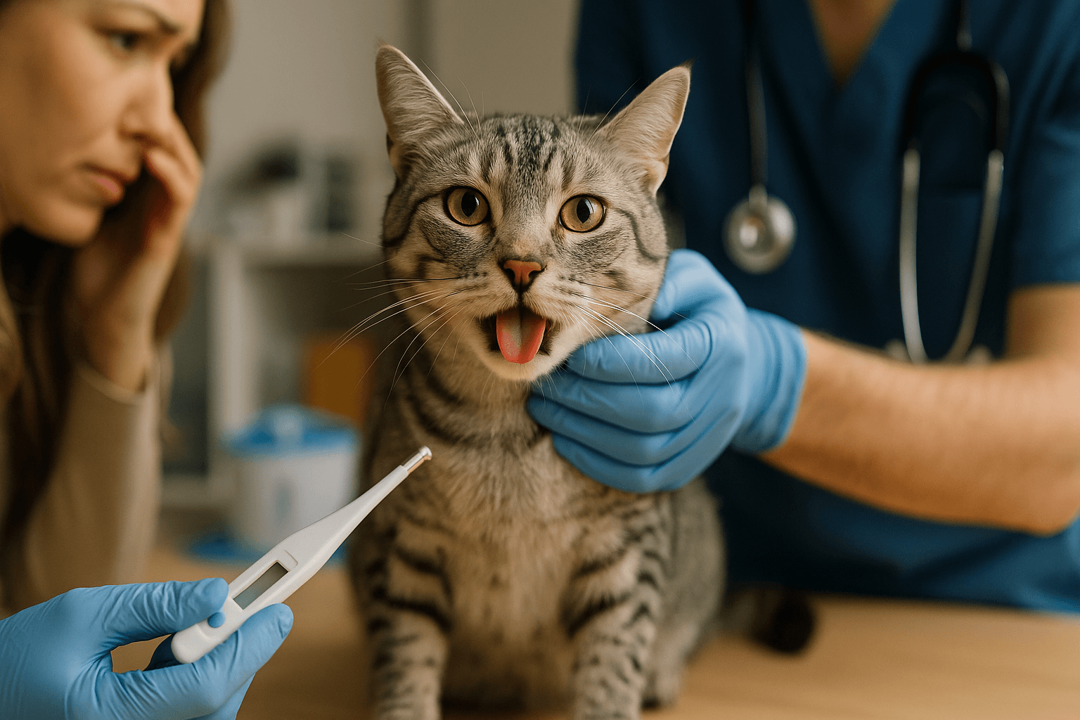 Chat qui tire la langue