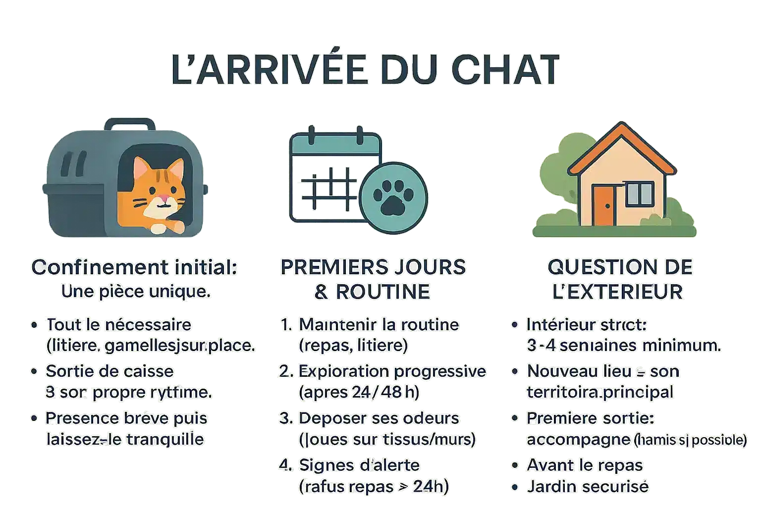 Chat se reposant dans une nouvelle maison