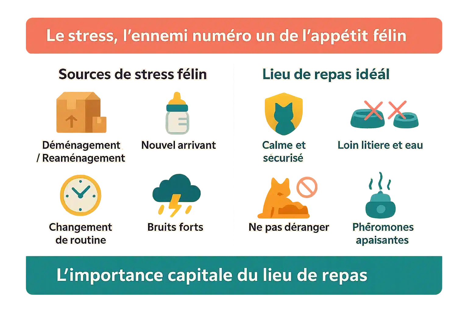 Bien-être félin et appétit : infographie