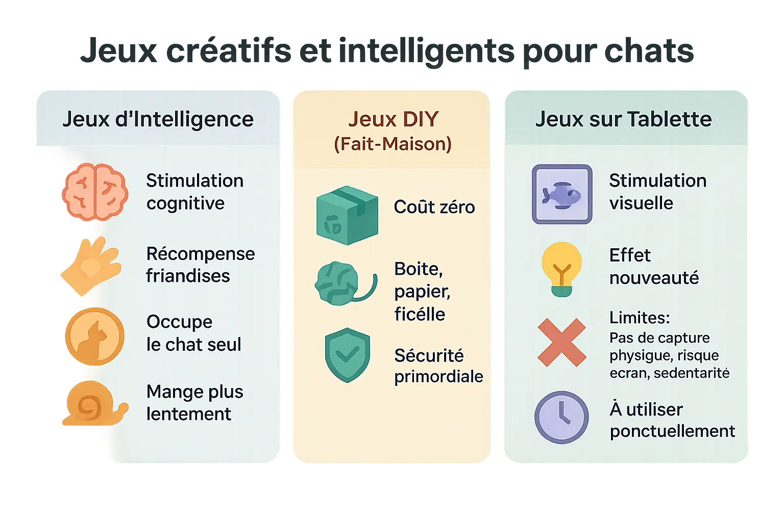 Jeux créatifs et intelligents pour chats