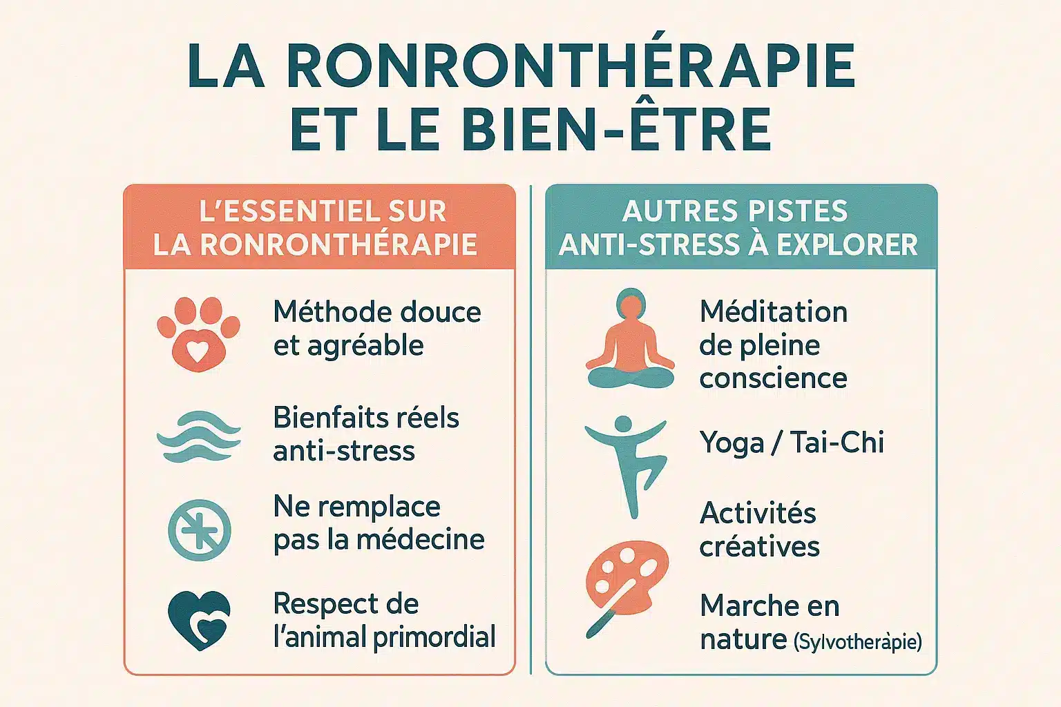 Infographie sur la ronronthérapie et le bien-être