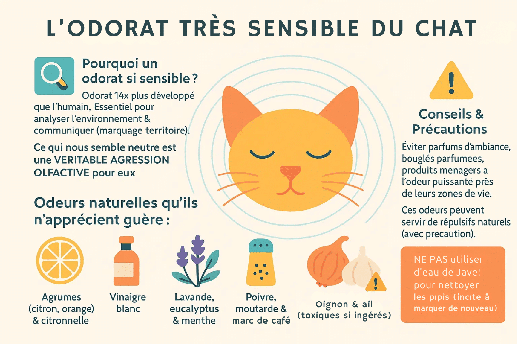 L'odorat trés sensible du chat
