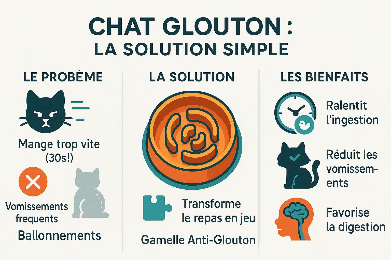 Chat jouant avec une gamelle anti-glouton