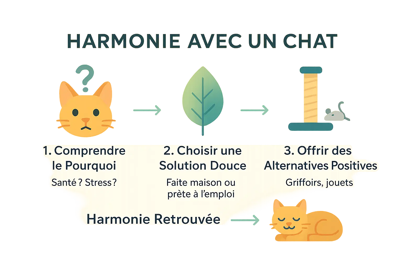 Chat évitant une zone grâce à un répulsif naturel