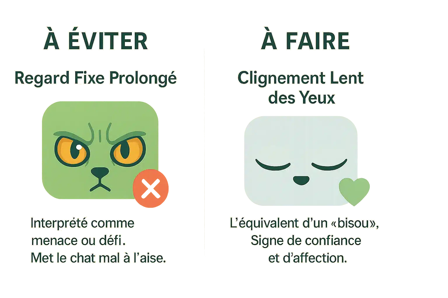Chat fixant un humain avec un <strong>regard intense</strong>