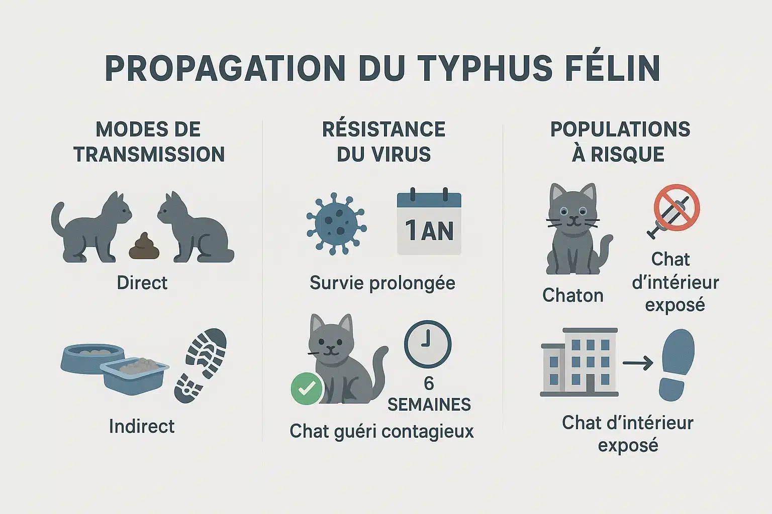 Schéma de propagation du typhus félin