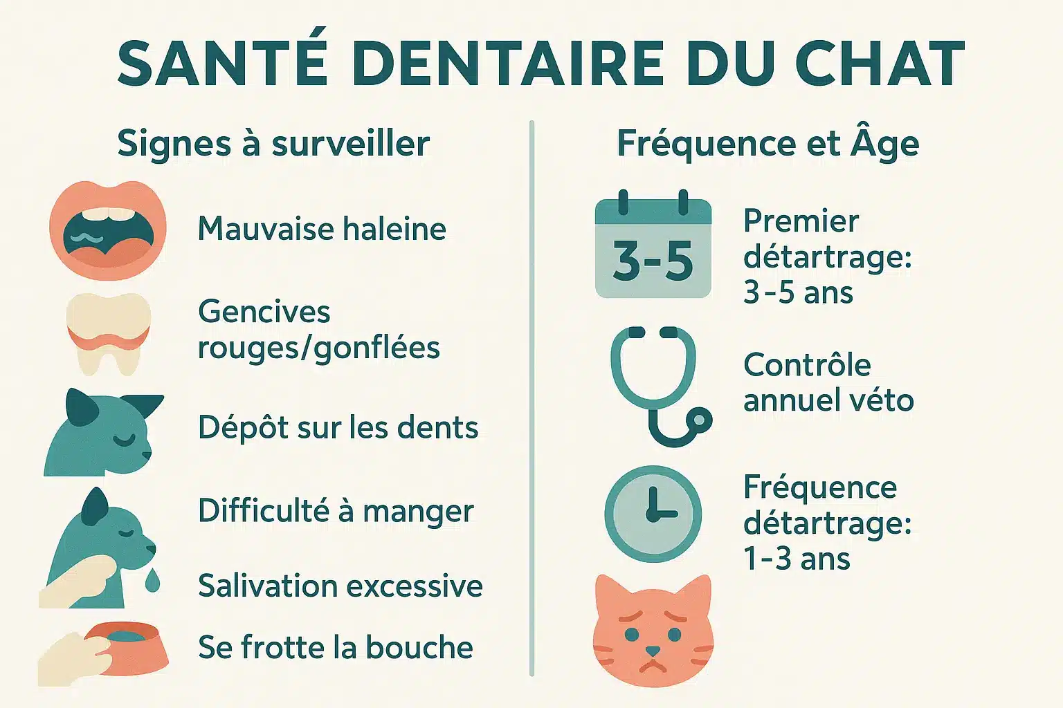 Chat ouvrant la bouche, montrant des dents avec tartre