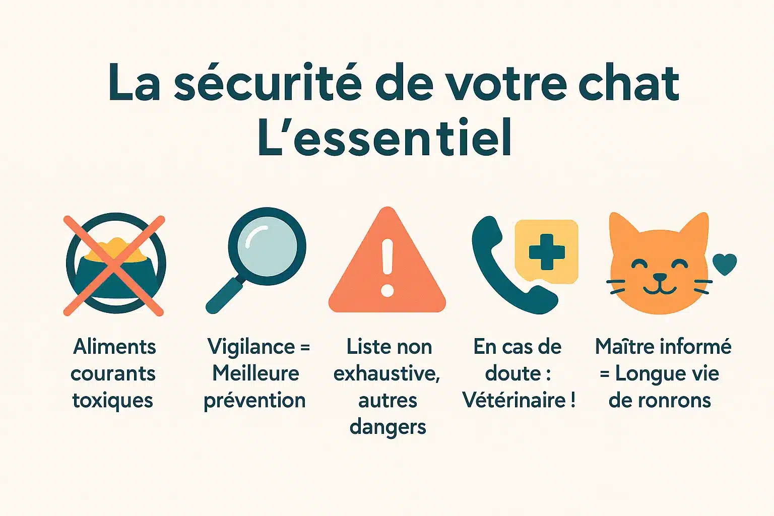 Illustration de la sécurité alimentaire pour les chats