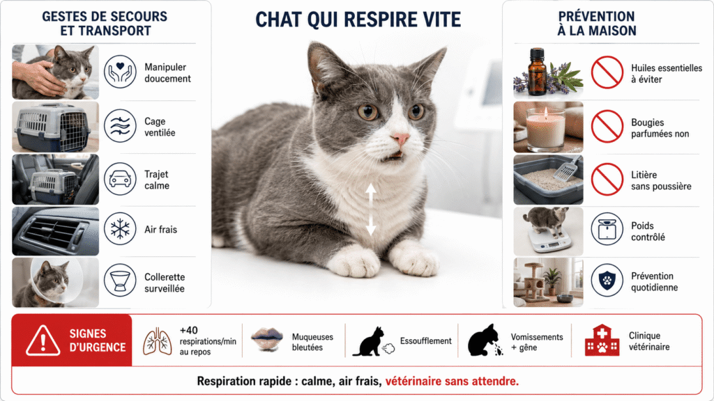 chat qui respire vite